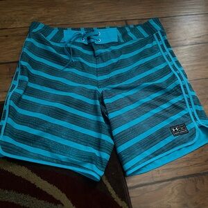 Under Armour Men's Blue Striped Swim Shorts